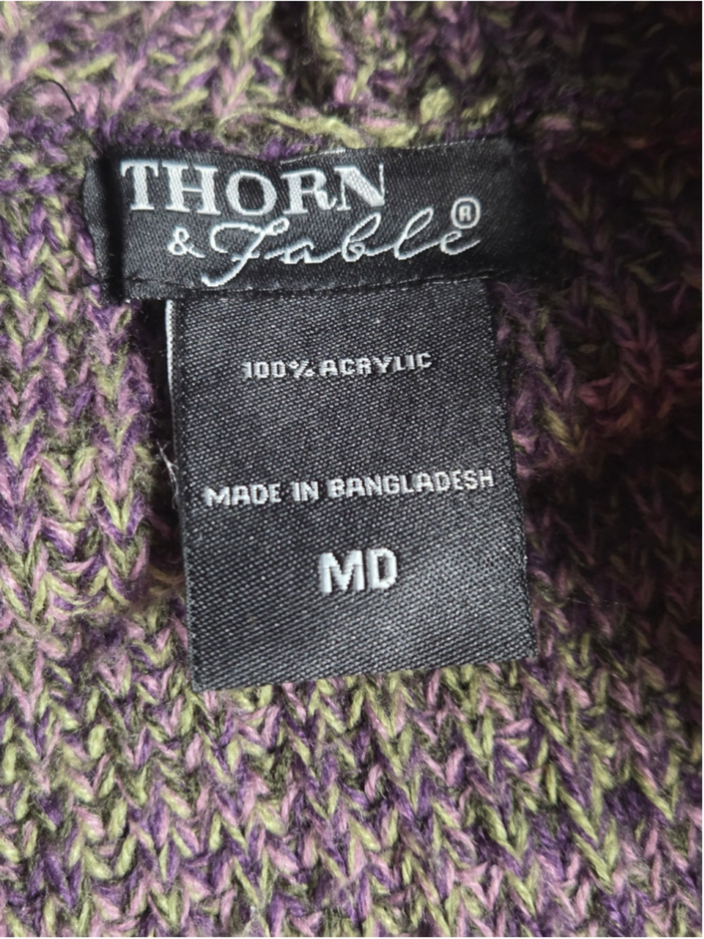 Cozy Hooded Zip-Front Cardigan Sweater - Purple/Gray - Picture 3 of 4